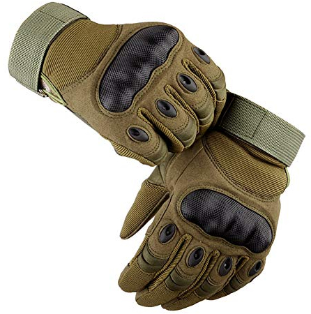 GES Guantes de moto, Hombres Guantes de motocicleta de dedo completo Pantalla táctil ATV Montar Motocross Racing Guantes (Ejercito Verde, L)