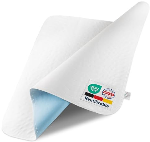 Sensalou Inkontinenz Unterlage 50x70 cm - 4X Betteinlage Nässeschutz | Wasserdichte Bettunterlage für Matratzenschutz, kochfest bis 95 Grad waschbar und Trockner geeignet, 4er Pack