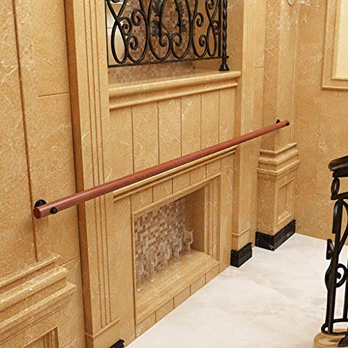 MYAOU Handlauf an der Wand, runde Holzpfosten aus Buche, Treppengeländer mit Installationskit für ältere Menschen, wasserdicht