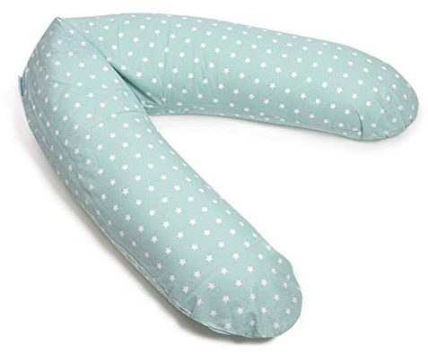 pic Bear Stillkissen Premium | 100% weiche Jersey-Baumwolle | besonders anschmiegsame EPS-Mikroperlen-Füllung | Lagerungskissen TÜV Zertifiziert (Sterne Celadon-grün, 190 x 42 cm)