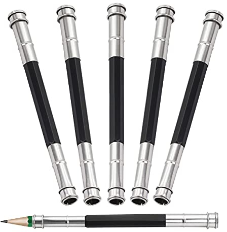 YACSEJAO Estensori per matite 5PCS Dispositivo di accoppiamento per strumento di allungamento della matita regolabile per la scrittura di arte scolastica