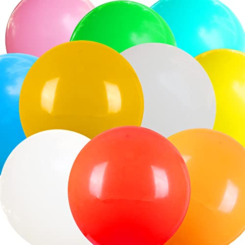 Latex Riesige Ballon, 10 Stück 18 Zoll Große Luftballons Bunt, Luftballons Gross Rund, Riesen Luftballon xxl, Runde Ballons für Hochzeitsfest-Festival Geburtstags Kinder Party Festival Karneval