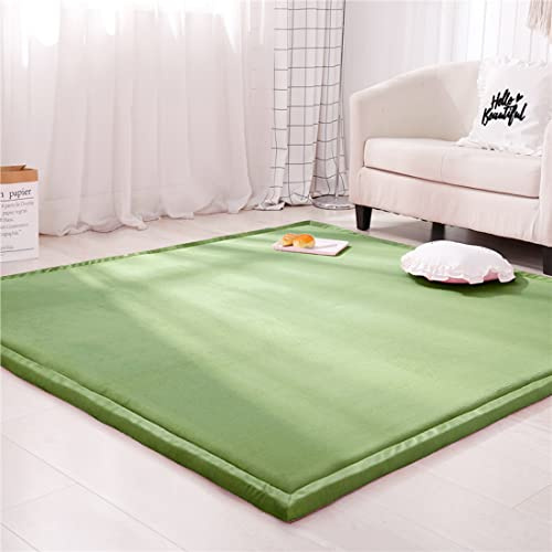 Spielmatte Krabbelmatte Baby Kinder Matte, Extra Dick 3cm Faltbar, Teppich Kinder Krabbeldecke Weiche rutschfest Tatami kinderzimmer Deko, Grün, Grösse: 100x200cm