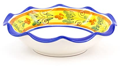 CEAR Cerámicas - Frutera Cuenco Frutero Centro de mesa Ø 30 cm de cerámica siciliana de Caltagirone decorada a mano