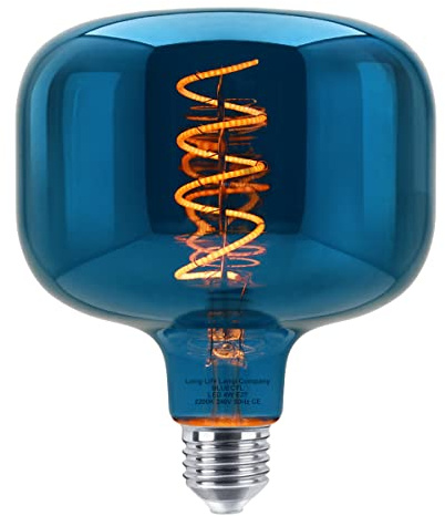 4w Coil LED Filament Light Bulb E27 Blue Mirror Glass Decorative for Bar, Cafe, Home, Restaurant, Pendant Light, Wall Lamp BLUECYL