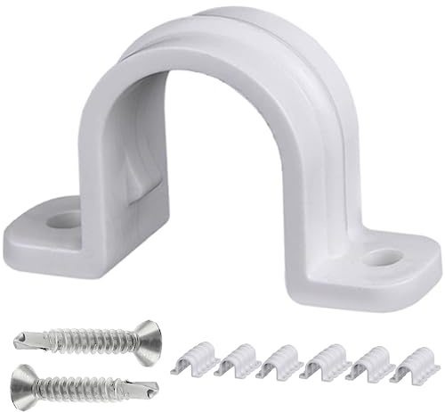 30 Pcs Conduit Pipe Strap Clamps,SCH 1/2 in (20 MM), Two Hole Plastic Pipe Clips Non-Metallic Conduit Pipe Conduit Clamps PVC Conduit Clamps