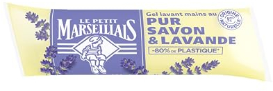 Le Petit Marseillais - Recharge Gel Lavant Mains Pur Savon & Lavande (berlingot de 250 ml) – Savon liquide avec 92 % d'ingrédients d'origine naturelle – Emballage avec -80% de plastique*