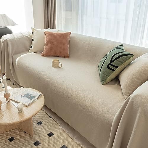 Gualiy Sofa Überzug 145x145cm, Einfarbig Bezug Sofa 1 Sitzer Sofahusse Kratzfest Beige Khaki Sofabezug für Schlafzimmer