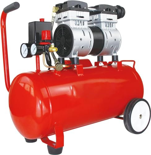 HYCHIKA Compresseur à Air Silencieux, 8 Bar, 24L, 230V-240V, Sans Huile, Compresseur 1100W Max, Pression d'échappement Réglable pour la Pulvérisation, les Clous à Air, le Gonflage des Pneus