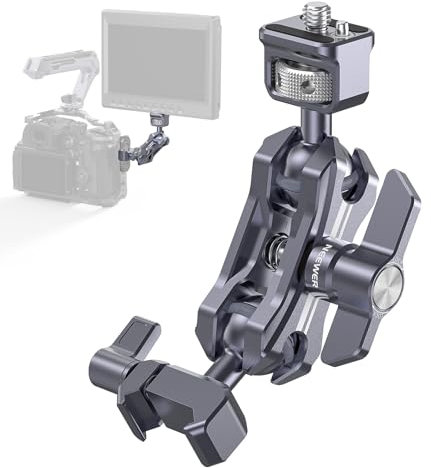 NEEWER Lightweight Magic Arm, Articulating Friction Arm with 1/4 Screw & NATO Clamp, Retractable Anti Twist Locating Pin, 360° Ball Head for Field Monitor, Compatible with SmallRig Cage, UA072