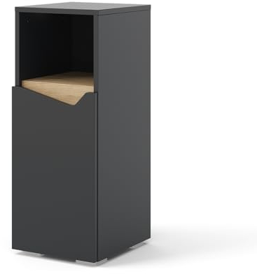 Vicco Midischrank Anthrazit Marelle 30x75x35 cm - Die Badezimmermöbel, Grifflose Fronten für eine Moderne Optik