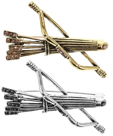 VALICLUD Broche Vintage Homme 2 Pièces Arc Et Flèche Épinglette Métallique Petite Broche Costume Accessoire Léger Pour Travail Mariage Fête