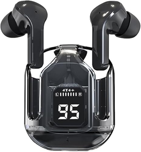 Wireless Earbuds, Bluetooth 5.3 Headphones in Ear with 4 ENC Noise Cancelling Mic,USB-C Fast Charge Wireless Earphones 36+Hrs Playtime, Bluetooth Earbuds LED Display,IPX8 Waterproof (Black)