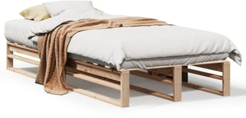 Brokky Massivholzbett ohne Matratze 90x190 cm Holz Bett Massivholzbett Bed Frame Bettgestell Bett Holz Kiefernholz - 850860