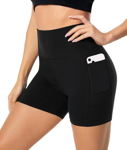 FuelMeFoot Cykelbyxor för damer, korta för klänning, leggings, korta byxor, sportbyxor, kort, med hög midja, yoga, fitness, sommar, shorts