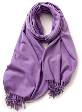 KARMA.DIEM Écharpe Premium – Toucher Cachemire & Mérinos – Ultra Douce & Chaude – 180×65 cm – Femme & Homme – Élégante & Idée Cadea (Violet Doux)