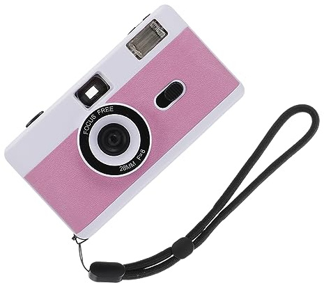 Uonlytech Appareil Photo Argentique Réutilisable Flash Intégré, Boîtier Abs Blanc, sans Batterie, Style Rétro pour Photographie 35mm