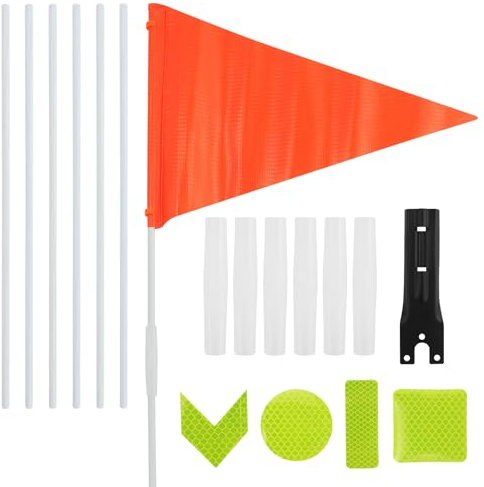Fahrradflagge, verstellbare Wimpelflagge mit 12 Blättern Fahrrad reflektierende Aufkleber, Sicherheitsflagge Kinderfahrrad für Radfahren, Koffer, Zelte