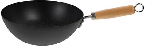 Alipis Eisenwok Mit Rundem Boden Kleine Wokpfanne Für Gasherd Traditioneller Japanischer Bratwok Aus Schmiedeeisen Für Kochen Braten Und Dämpfen Im Haushalt