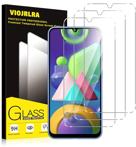 Viojrlra 3 Pezzi, Vetro Temperato per Samsung Galaxy M21/M30S, Galaxy M31, 9H Durezza HD Trasparente Pellicola Prottetiva, Anti Graffio, Anti-Impronte, Senza Bolle, Ultra Resistente Protezione Schermo