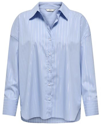 Jdymio L/S Lurex lös skjorta WVN, Chambray Blue, XXL