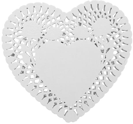 HEMOTON 100pezzi Assorbente Per Torte in Carta Carta Antigrasso Per Tortiera Tappetino Di Cavo Usa e Getta Centrini Di Per Dessert in Pizzo Per Tortine