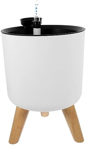 TOYANDONA Maceta Moderna Indicador Agua Hogar Maceta con Soporte De Madera para Plantas De Interior Salón o Balcón