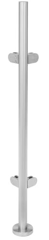 316 Stainless Steel Balustrade Posts 110cm High Glass Balustrade Railing Post with Decorative Cover, Corner Pillar Glasses Balustrade Posts Railing Fence Pole Handrail Garden Fencing fits10-12mm Tough