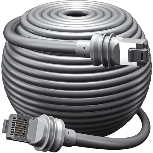 Plowaroe Câble Starlink Gen 3 50 m pour Starlink Standard 3e génération/Mini câble Ethernet ultra-longue haute vitesse, étanche comme remplacement de câble d'extension (gris)