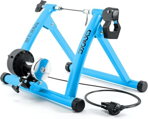 CXWXC Vélo d'entraînement à roulettes Pliable en Acier avec libération Rapide Support de Roue Avant pour entraînement de vélo de 26 à 29 Pouces à la Maison et à l'intérieur (Bleu)
