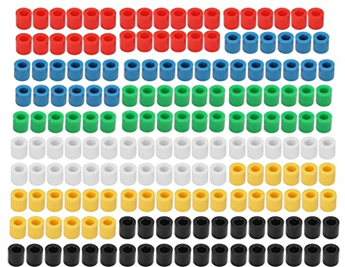 OPPWONG Push Start Button Cover, 180 Pcs 6 Colors Breadboard Push Button Cover Button Caps Momentary Push Button Round Plastic Replacement Tact Switch Push Button Hat Set for Breadboard