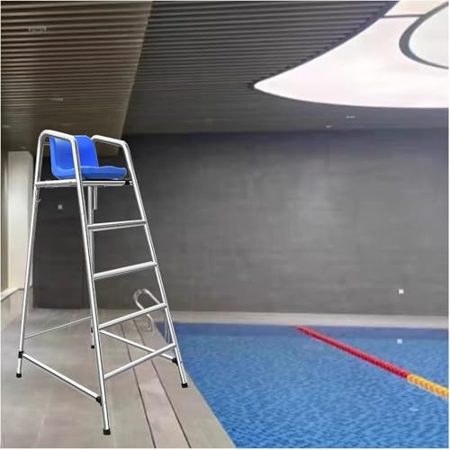 AVLLSO Stahl Poolleiter Abnehmbarer Rettungsstuhl Barstool, 3,9 4,9 5,9 Fuß hoch Edelstahl Beobachtungsstühl mit bequemem Sitz, Lasten 300kg / 660lbs(180cm/70.8in/5.9ft Tall)