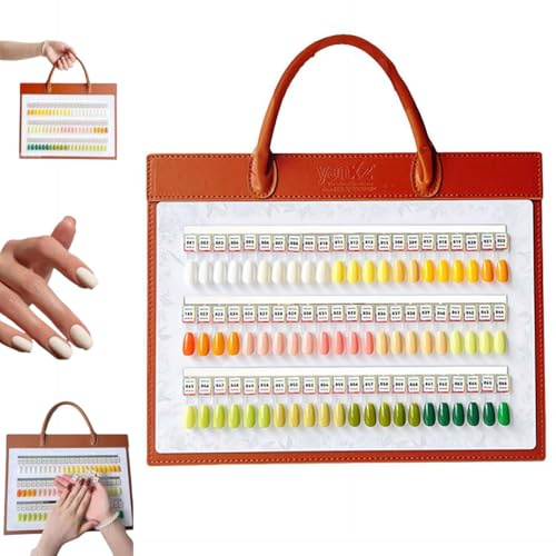 Magnetische Nagelmuster-Bücher, 66 Stück, magnetisches Nagelfarben-Display-Buch, professionelles Nagel-Gel-Polier-Präsentationsbuch mit Griff, abnehmbare Nägel, Probe-Organizer