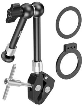 SMALLRIG Magic Arm Clamp w/ 1/4 Screw, Phone Mount for Magsafe & Magnetic Adapter Ring, 11 Inches Integrated Magic Arm for iPhone, for Android, for Action Cameras/LCD Monitor/LED Lights - 5604