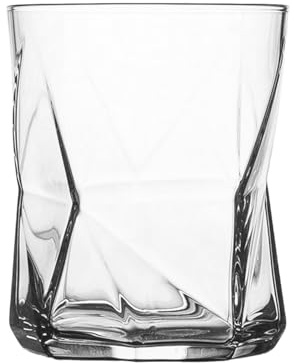 CJHFR472SG Elegante Vaso de vidrio retorcido, taza cristal transparente 330 ml for agua, leche, jugo y whisky Cristalería