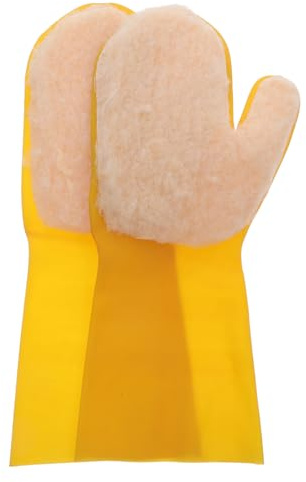 HOMSFOU 2 Pcs Waterproof Gloves Pool Cleaning Gloves Plush Lined Latex Composite Flannel Warmth Retention Versatile Use for Swimming Pool and Hot Tub Cleaning