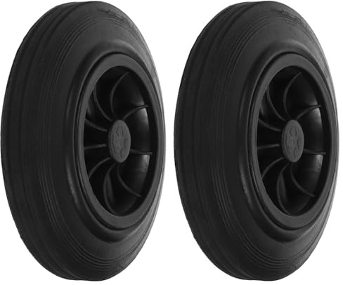 HOOWIFFY 2 Pcs Replacement Rubber Wheels for 240l Trash Can, Wear Resistant and Easy to Install Garbage Bin Wheels, Suitable for Outdoor Garden Trolleys and Sanitation Bins