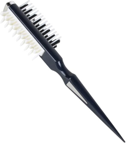 Spazzola per cotonare i capelli a doppia faccia – Pettine per cotonatura per volume e styling con punta appuntita, spazzola per definire i ricci resistente al calore per uomini e donne (Nero)