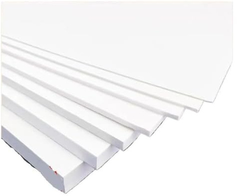 Skum bräda, Paket med 5 vita PVC-skumskivor 5 mm i flera storlekar(0.5x10x10cm)