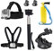 TEKCAM Kit de Accesorios para Cámara de Acción Compatible con Gopro Hero 13 12 11 10 9/dji OSMO Action 4 5 Pro/COOAU, Correa para el Pecho de la Cabeza, Selfie Stick, Mango Flotante, Ventosa Soporte