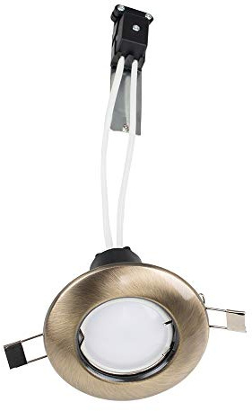 MiniSun | Modern Antique Brass Recessed GU10 Ceiling Spotlight Downlights | LED Bulbs, Home Décor & Improvement Essential | Pack of 6 | Includes Bulb [6500K Cool White] | Mains Wired