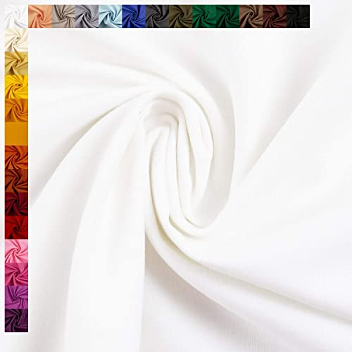 Swafing Baumwollstoff Heide, Uni-Farben, Einfarbig, 100% Baumwolle, weiß, Standard 100 by Oeko-TEX (50cm x 150cm)