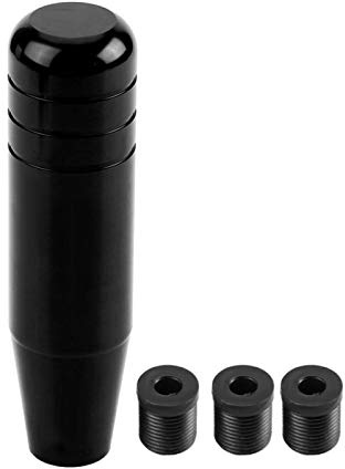 Reminnbor Perilla de cambio de marchas, aleación de aluminio universal Coche Manual Perilla de cambio de marchas Manija Palanca de cambio 13cm(Negro)