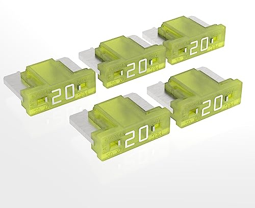 AUPROTEC Mini LP Kfz Flachstecksicherungen, 20A Ampere gelb, 5 Stück | 12V-/58V-Fahrzeug-Elektrik, ISO 8820-10