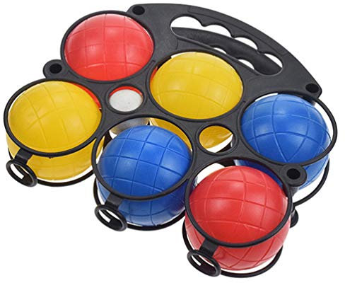 TOYANDONA 6 Stück Plastik Boccia mit Tragetasche Familienparty-Spiel für Hinterhof Rasen Strand Gelb Rot Blau