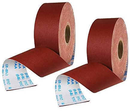 Rollo de papel de lija abrasivo de grano 120, 2 rollos de papel de lija, herramientas de pulido para tallar madera, tallar raíces y tallar en el núcleo, 10 m x 100 mm
