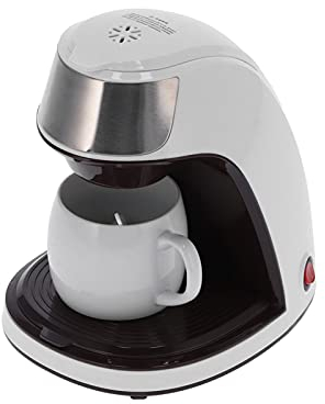 Caffettiera Monodose da 300 MlContenitore per Cialde per Tazze e Tazza da Viaggio Adatta, con Tazza e Cucchiaio(Spina UE), Mini Caffettiera Coffee Machines