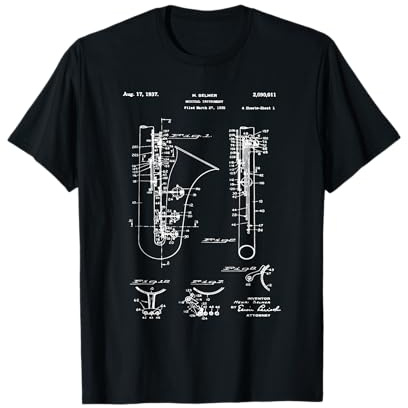 Design breveté du saxophone amusant T-Shirt