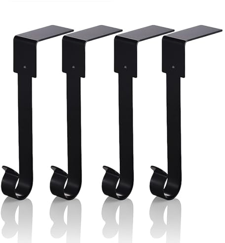 Runmeihe Set Von 4 Weihnachtssocken Haken, Metall Weihnachten Strümpfe Hängehaken Für Weihnachten Deko, Kaminofen Clip Haken Für Strümpfe(Schwarz)