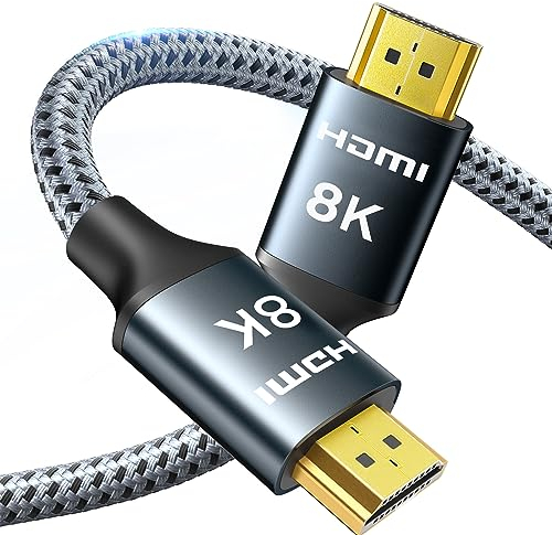 ARISKEEN 8K HDMI 2.1 Kabel 1.5M, 48Gbps High Speed Nylon Geflochtenes HDMI Kabel, Unterstützt 8K@60HZ, 4K@120Hz, Kompatibel mit PS5/4 TV Monitor Blu-ray Soundbar DVD Laptop